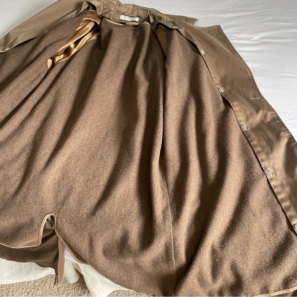 Vintage Brem Rainwear Classic Tan Lined Double Breasted Trench Coat Tie - Picture 12 of 16